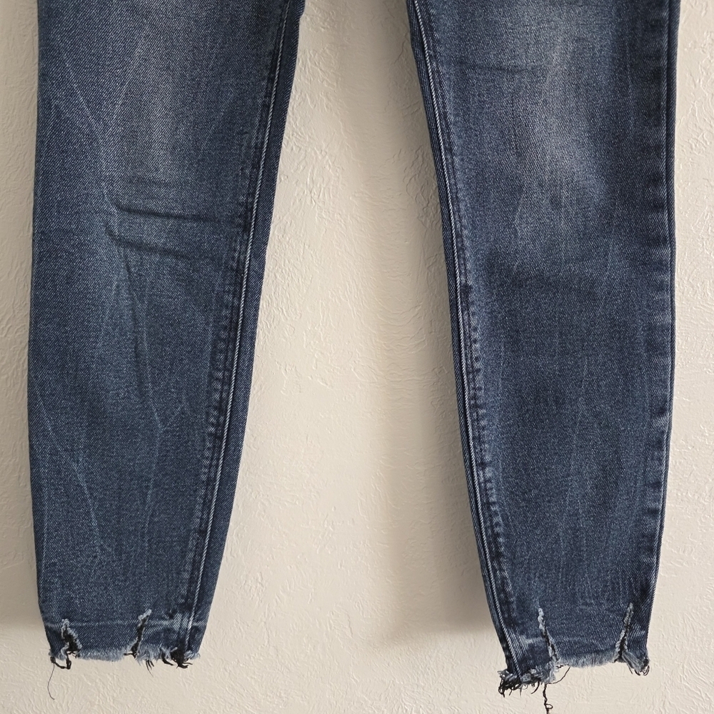 Old Navy Womens Rockstar Super Skinny Ankle Mid-Rise Dark Wash Denim Jeans Sz 0 - Picture 3 of 9